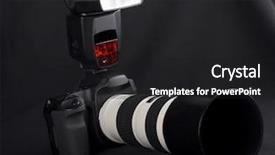  Presentation with zoom - Colorful presentation theme enhanced with mega pixels - professional digital photo camera backdrop and a dark gray colored foreground