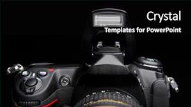  Presentation with zoom - PPT theme enhanced with mega pixels - professional digital photo camera background and a black colored foreground