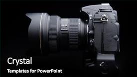  Presentation with zoom - Amazing slides having mega pixels - professional digital photo camera backdrop and a black colored foreground