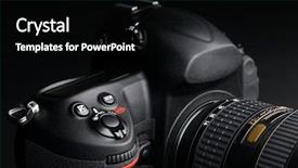 Presentation with zoom - Cool new PPT theme with mega pixels - professional digital photo camera backdrop and a black colored foreground