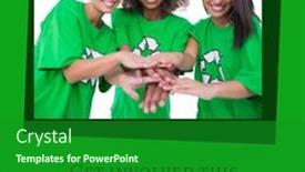  Presentation with promote - Theme with digital-portrait-of-happy-multiracial background and a forest green colored foreground