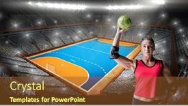  Presentation with female sport - Slide deck consisting of digital-portrait-of-muscular-female background and a tawny brown colored foreground