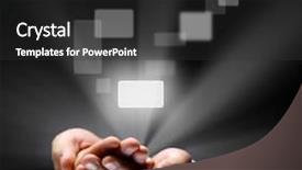  Presentation with symbol - Beautiful theme featuring digital preservation - hand symbol backdrop and a dark gray colored foreground