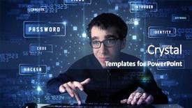  Presentation with programing - Amazing PPT layouts having digital program code - hacker programing in technology enviroment backdrop and a ocean colored foreground