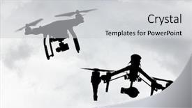  Presentation with camera drone - Audience pleasing PPT layouts consisting of 4k camera flying close backdrop and a light gray colored foreground