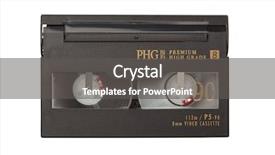  Presentation with tape - Theme having video tapte - hi8 tape isolated on white background and a dark gray colored foreground