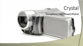  Presentation with definition - Slides with high-definition camera isolated on a white background and a white colored foreground