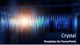  Presentation with sound waves - Theme consisting of music sound concept background and a navy blue colored foreground
