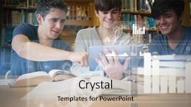  Presentation with pie chart - Presentation design with digital representation of pie chart background and a  colored foreground