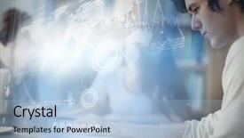  Presentation with digital library - Amazing presentation design having digital representation of world map backdrop and a light blue colored foreground