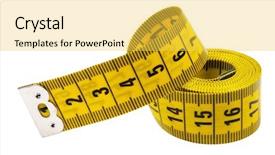  Presentation with tape - PPT layouts consisting of digital scale - measuring tape isolated on white background and a yellow colored foreground