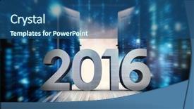  Presentation with opening doors - PPT layouts enhanced with digital security - 2016 graphic against composite image background and a ocean colored foreground