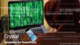  Presentation with computer hacker - PPT layouts with digital security - computer hacker background and a tawny brown colored foreground