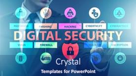  Presentation with privacy and security - Slide deck with digital-security-concept-with-businessman background and a ocean colored foreground