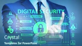  Presentation with security - Audience pleasing PPT layouts consisting of digital-security-concept-with-businessman backdrop and a ocean colored foreground
