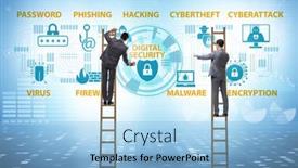  Presentation with elements - Audience pleasing PPT layouts consisting of digital-security-concept-with-key backdrop and a light blue colored foreground