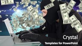  Presentation with security scan - Colorful PPT theme enhanced with digital security finger print backdrop and a black colored foreground