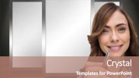  Presentation with digital pen - Presentation theme consisting of digital sign - composite image of smiling doctor background and a coral colored foreground