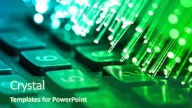  Presentation with light sign - Colorful presentation theme enhanced with digital sign - fiber optics background with lots backdrop and a ocean colored foreground