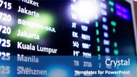  Presentation with information - Slide deck enhanced with digital signage - screen with flight information background and a ocean colored foreground