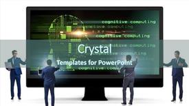  Presentation with machine learning - Cool new PPT layouts with digital signal processing - cognitive computing and machine learning backdrop and a ocean colored foreground