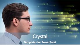  Presentation with machine learning - Slide deck with digital signal processing - cognitive computing and machine learning background and a teal colored foreground