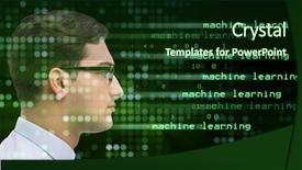  Presentation with machine learning - Presentation theme consisting of digital signal processing - cognitive computing and machine learning background and a forest green colored foreground