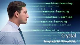  Presentation with digital signal processing - Slide set with digital signal processing - cognitive computing and machine learning background and a teal colored foreground