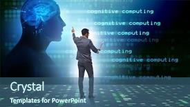  Presentation with machine learning - Audience pleasing presentation theme consisting of digital signal processing - cognitive computing and machine learning backdrop and a ocean colored foreground