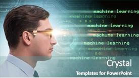  Presentation with machine learning - Presentation featuring digital signal processing - cognitive computing and machine learning background and a seafoam green colored foreground