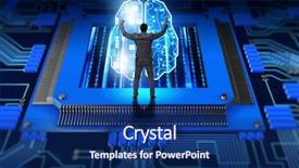  Presentation with cognitive - Amazing PPT layouts having digital signal processing - cognitive computing concept as future backdrop and a ocean colored foreground