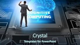  Presentation with digital signal processing - Audience pleasing slides consisting of digital signal processing - cognitive computing concept as future backdrop and a tawny brown colored foreground