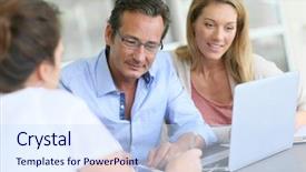  Presentation with patent license agreement licensing business - Theme enhanced with digital signature - business people meeting for partnership background and a sky blue colored foreground