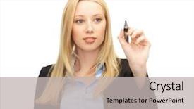  Presentation with marker - Theme having digital signature - businesswoman writing something background and a light gray colored foreground