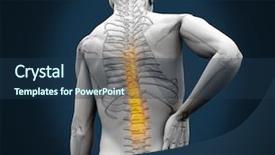  Presentation with back pain - Amazing presentation having digital skeleton having pain backdrop and a ocean colored foreground