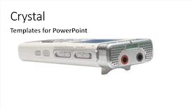  Presentation with digital image - Cool new slides with digital sound - image of dictaphone backdrop and a  colored foreground