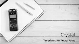  Presentation with recorder - Presentation theme having voice - digital sound recorder and other background and a light gray colored foreground