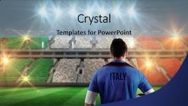  Presentation with football stadium - Presentation enhanced with digital sports - italy football player holding ball background and a light blue colored foreground
