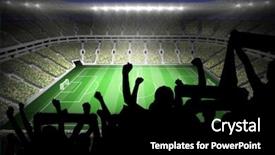  Presentation with football lights - Beautiful theme featuring digital sports - silhouettes of football supporters backdrop and a black colored foreground