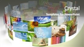  Presentation with collage - Presentation theme featuring streaming video - collage of images background background and a gray colored foreground