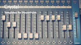  Presentation with sound - Beautiful presentation featuring digital studio mixer faders backdrop and a ocean colored foreground