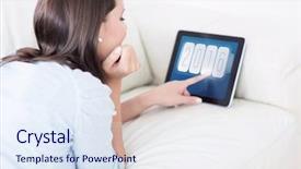  Presentation with new year - Colorful PPT theme enhanced with digital tablet against new year backdrop and a  colored foreground