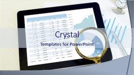  Presentation with digital pen - Audience pleasing presentation theme consisting of digital tablet and financial chart report paper pen on work table above view shot backdrop and a sky blue colored foreground