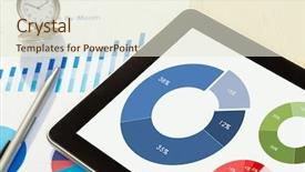  Presentation with digital pen - PPT layouts enhanced with digital tablet and smartphone with financial chart report paper pen on work table above view shot background and a cream colored foreground