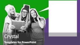  Presentation with digital art - Presentation design consisting of digital tablet art collage magazine background and a dark gray colored foreground