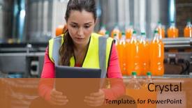  Presentation with using digital tablet - Audience pleasing slides consisting of digital tablet at drinks production backdrop and a red colored foreground