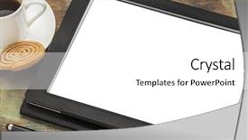  Presentation with digital pen - Slides having digital tablet computer in black background and a white colored foreground