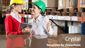  Presentation with safety work - Colorful theme enhanced with digital tablet discussing work backdrop and a violet colored foreground