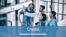  Presentation with digital hospital - Beautiful PPT theme featuring digital tablet in hospital backdrop and a teal colored foreground