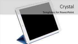  Presentation with digital instruction - Audience pleasing slide set consisting of numerique - digital tablet pc isolated backdrop and a light gray colored foreground